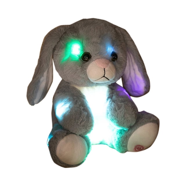 B Color Changing Glowing Stuffed Animal Plush Doll Rabbit Soft Toy Night Light For Kids Boys Girls Room Decor