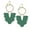 green, variant on Acrylic Flower & Textured Gold Boho Statement Earrings, Hypoallergenic, Yellow