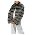 thumbnail image 3 of Summer Saving Clearance AXXD Women Faux Fur Coat,Women Plus Size Faux Coat Warm Furry Faux Short Jacket Long Sleeve Outerwear, 3 of 7