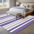 thumbnail image 5 of Area Rug 60×96in, Geometric Vertical Stripes Floor Carpet Living Room Rug, Purple Blue White Non-Slip Welcome Mat Indoor Rugs for Bedroom Dining Room, 5 of 9