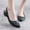 P-Black, variant on Ladies Solid Color Womens Comfort Sandals Breathable Mesh Fish Mouth Shower Sandals Women Casual Flat Sandals