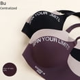 thumbnail image 2 of Sujetador push-up de una pieza con letras de estilo británico, transpirable, sin costuras, inalámbrico, ajustable, para mujer, 2 of 5