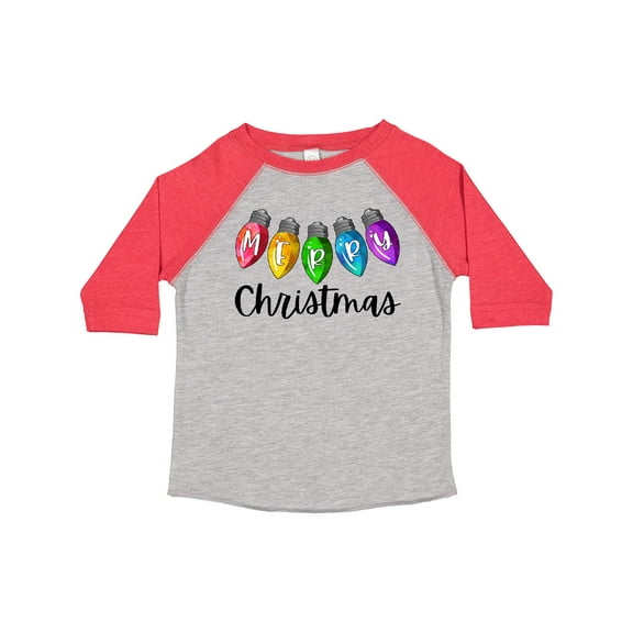 Inktastic Merry Christmas Rainbow Holiday Lights Boys or Girls Toddler T-Shirt