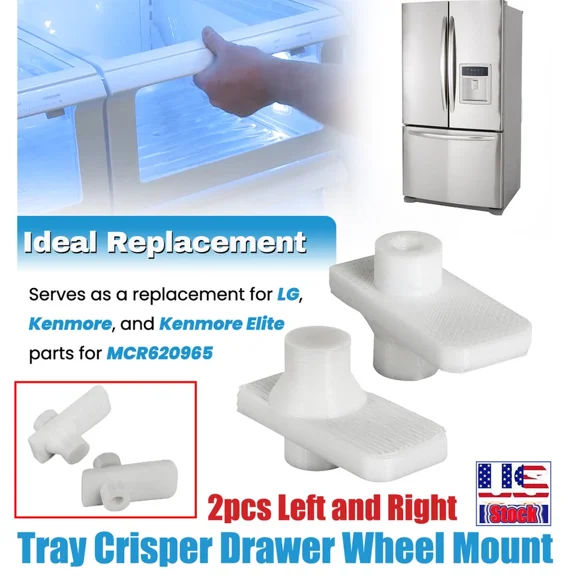 For Lg Refrigerator Vegetable Tray Crisper Drawer Wheel Mount Mcr620965 L R 2Pcs