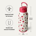 thumbnail image 4 of BOTTLE BOTTLE 32oz Insulated Water Bottle Stainless Steel Sport Water Bottle with Straw Dual-use Lid Design for Gym with Pill Box (Berry), 4 of 7