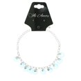 thumbnail image 2 of Mi Amore Silver-Tone Ankle Bracelet With Clear Blue Faceted Charm Accents, 2 of 2