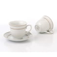 thumbnail image 5 of Elegant Durable and Colorful Porcelain Tea-Coffee Cups and Saucers Set - 8 oz. Set of 4, Gold, 5 of 7