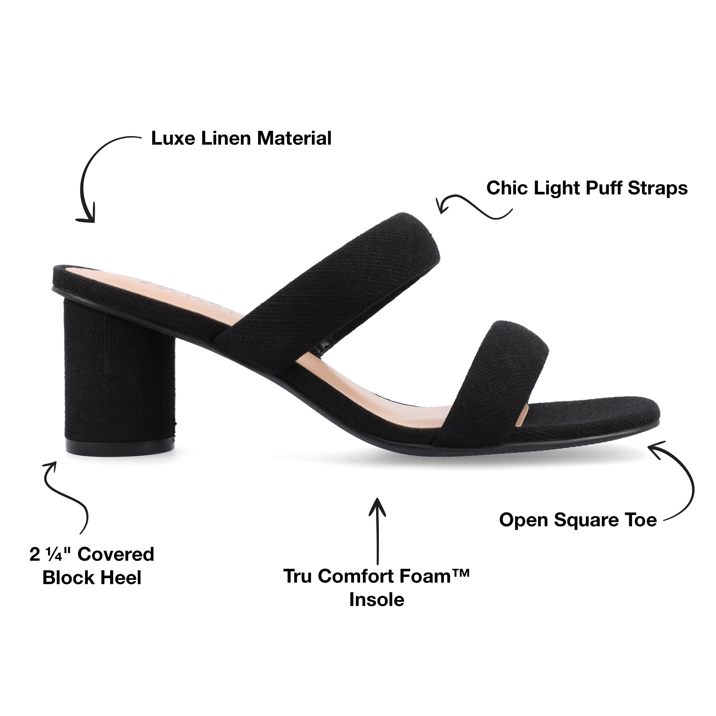 Journee Womens Aniko Double Strap Slip On Dress Sandals