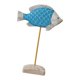thumbnail image 5 of Escultura de pez de madera sobre soporte, decoración náutica, escritorio, dormitorio costero de playa, estilo rústico. Azul claro, 5 of 8