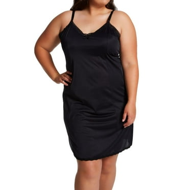 Shadowline Women's Rochelle Satin Full Slip Dress | Adjustable Straps, 26" Length, Lace Trim - Vintage Inspired Lingerie