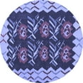 thumbnail image 1 of Ahgly Company Machine Washable Indoor Round Abstract Blue Contemporary Area Rugs, 8' Round, 1 of 4