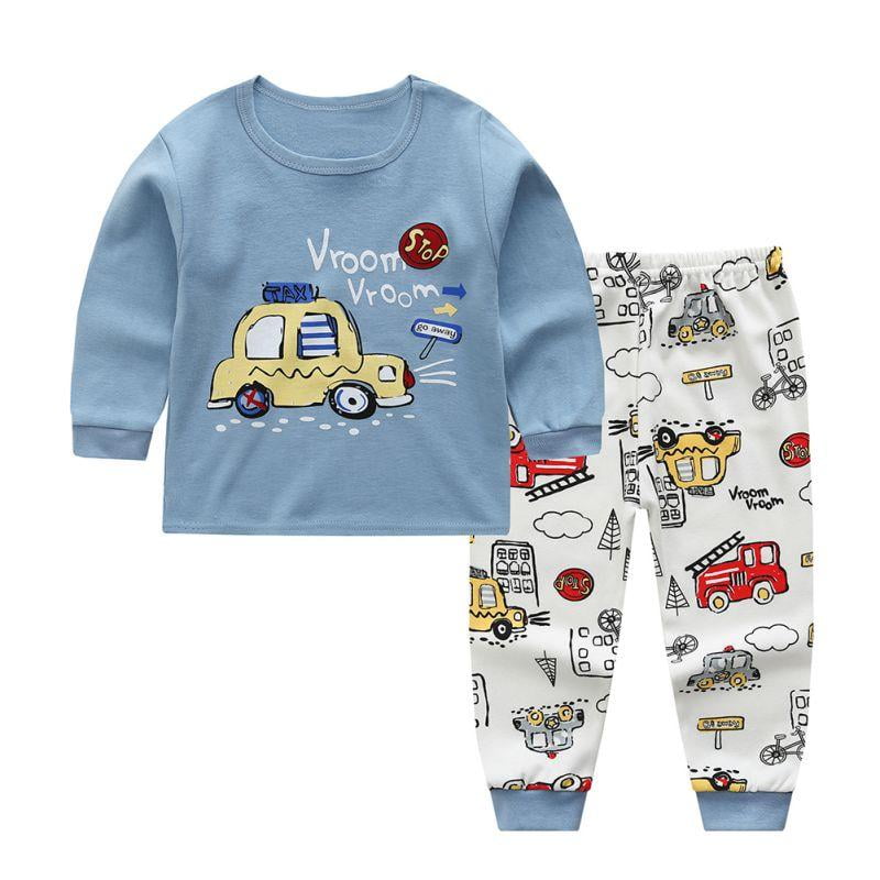 Family Feeling Girls Pajamas 2 Piece Pjs Set 100% Cotton Sleepwear 