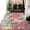 Fuchsia/Green, variant on Huisuilinss Large Machine Washable Area Rug, Anti-Slip Accent Abstract Watercolor Design Ultra-Thin Carpet Throw Rug,Low Pile Office Distressed Accent Throw Rug for Bedroom Living Room
