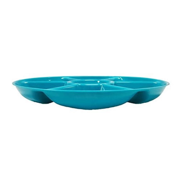 Black Duck Brand Set of 4 Assorted Colors Chip N Dip 11.5-inch Round 7-Section Serving Trays!