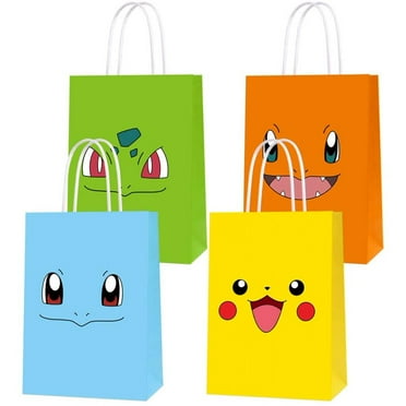 16 PCS Game Theme Birthday Party Paper Gift Bags for Pocket Monster Party Supplies Birthday Party Decorations - Party Favor Goody Treat Candy Bags for Game Kids Adults Birthday Party Decor