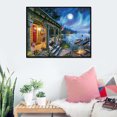 thumbnail image 2 of Cuadros Decorativos 5D bricolaje taladro completo diamante pintura lago noche cruz puntada bordado Mosai DQrwqpou Nuevos Originales, 2 of 8