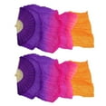 thumbnail image 3 of 1Pair Belly Dancing Silk Fans Veils Long Folding Fan 180x90cm Purple+Orange, 3 of 8