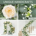 thumbnail image 4 of Zukuco 2 Pack 12Ft Artificial Eucalyptus Flower Garland with Roses, Fake Rose Flower Greenery Garland Floral Vines for Wedding Home Party Table Runner Decor (2PCS, champagne), 4 of 7