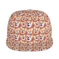 thumbnail image 2 of Balery Baseball Cap Flat Bill Hats for Men Adjustable Size for Running Workouts and Outdoor Activities All Seasons Dad Hat(Corgi Head with Floal ), 2 of 9