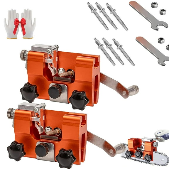 Lilcher Chainsaw Sharpener, Chainsaw Chain Sharpening Jig with Sharpening Bits, Durable Portable Easy to Use Universal, Fast & Precise Sharpening Too