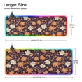 thumbnail image 3 of Brown and Beige Flowers RGB Gaming Mouse Pad Large Keyboard Mat Rubber Base 13 Light Modes, 3 of 6