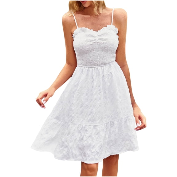 Women's Floral Sleeveless Swing Tank Dress Cover Ups Holiday Party Beach Dress Midi Casual Dresses Loose