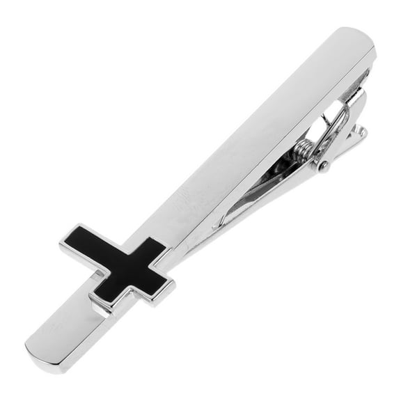OUNONA Copper Tie Clip Elegant Cross Design Secure Lightweight Necktie Accessory