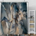 thumbnail image 2 of Baocicoo Blue Gold Marble Shower Curtain Gradient Print Blue Abstract Modern Shower Curtains for Bathroom Cubicle Bathtub Decor Fabric Durable Waterproof Shower Curtain with Hooks 72x84 Inches, 2 of 6