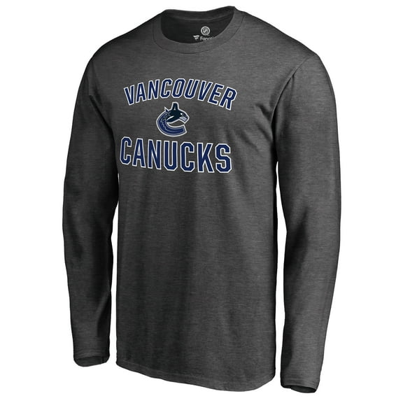 Men's Heathered Gray Vancouver Canucks Victory Arch Long Sleeve T-Shirt