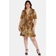 thumbnail image 5 of Vestido escote cruzado Roman Fashion Talla Extra 4266 Animal print cafe, 5 of 6