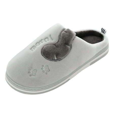 

knqrhpse mens slippers Couples Men Slip On ry Plush Flat Home Winter Round Toe Keep Warm Cartoon Cat Slippers Shoes slippers for men slippers