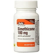 Rugby Simethicone Softgel Capsules for Gas Relief, 180Mg, Orange