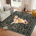 thumbnail image 5 of EcoSummer Area Rug 9x12, Washable Low Pile Non-Slip Floral Carpet for Living Room, Bedroom, Dining Room, Soft Modern Rug in Green, 5 of 6