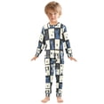 thumbnail image 6 of FORMRS Long Sleeve Top and Pants Pajama Set for Niños 2-Piece Sleepwear, Sizes 18M-8Y, Black and Blue Cat, 6 of 6