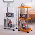 thumbnail image 4 of Matsuzay Carrito para refrigerios negro con ruedas, desmontable y fácil de estrechar esquinas, como cocinas, estante de 3 niveles Almacenamiento y organización del hogar Blanco, 4 of 6