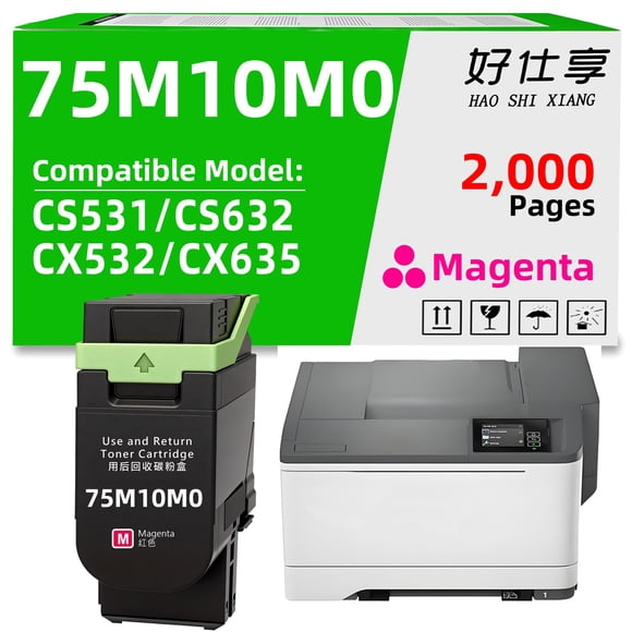Cartucho de tóner HAO SHI XIANG 75M10M0 Magenta 2000 páginas