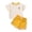 Yellow, variant on Toddler Kid's 2 Piece Outfit Suits Pineapple Print Crew Neck Top Elastic Waist Shorts Casual