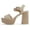Nude, variant on Women Block Chunky Stacked High Heels Sandals Open Toe Platform Ankle Strap Band OPTIONS-S Black PU 8.5