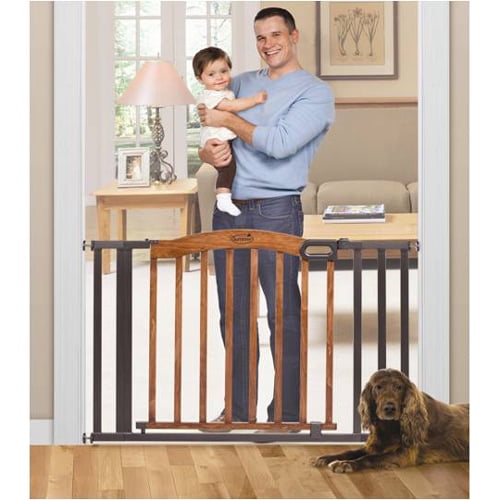 summer infant decorative wood and metal 5 foot pressure mounted gate