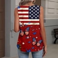 thumbnail image 3 of Kixjoy 250 Anniversary Usa Tank Tops V Neck Trendy Tank Tops Sleeveless Casual Summer Pleated Tunic Tops Patriotic Cozy Baggy Womens Summer Tops, Wine S, 3 of 6