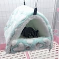 thumbnail image 4 of Winter Warm Hamster Bed Playing Soft Hamster Hammock Sleeping Bed Cute Small Animals Nest Hanging Home Resting for Guinea Degu Drawl Hedgehog Blue 14x12cm, 4 of 4