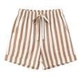 thumbnail image 4 of Women's Casual Summer Shorts with Pockets, Striped Beach Loose Fit, 4 of 7