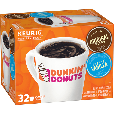 Dunkin' Donuts Original Blend & French Vanilla Ground Coffee K-Cup Pods, Variety Pack,