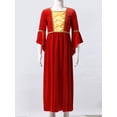 thumbnail image 3 of iiniim Kids Girls Medieval Princess Costume Long Flared Sleeve High Waist Maxi Dress Halloween 6-16 Red 6, 3 of 7