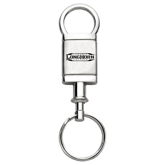 Dodge Longhorn Laramie Satin Chrome Valet Key Chain (Silver)