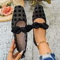thumbnail image 5 of oqasdz Women's Casual Shoes Elegant Mesh Bowknot Design Mesh Polka Dot Print Breathable Mesh Upper Comfort Flat Ballet Shoes Trendy Summer Outdoor, 5 of 7