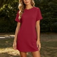 thumbnail image 2 of Bxsruta Womens T Shirt Dress Short Sleeve Casual Loose Shift Dresses with Pockets, 2 of 7