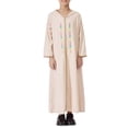 thumbnail image 6 of EnJoCho Muslim Girl Dress Abaya Kids Islamic Kaftan Ramadan Prayer Long Robe Button Down Batwing Sleeve Gown Dress, 6 of 8