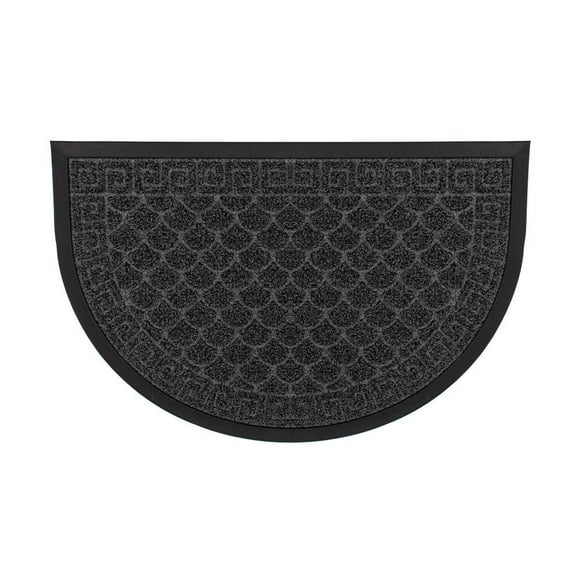 Tapete De Entrada Mainstays Ppgrass Media Luna 40 x 60 cm, Gris