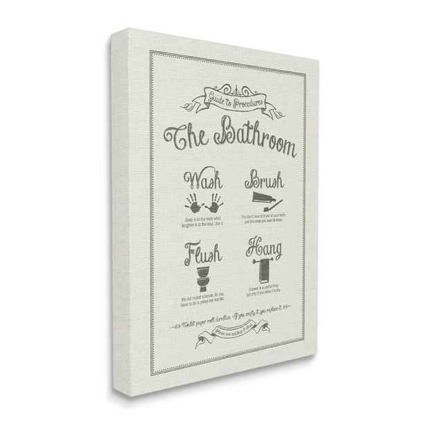 The Stupell Home Decor Collection Guide To Bathroom Procedures Linen